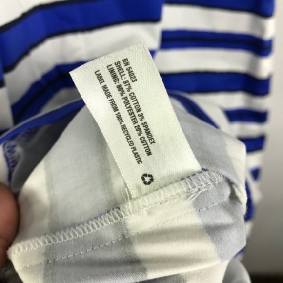 Gap Blue & White Striped Sleeveless Mini Dress Size 0 Cotton Blend - Picture 3 of 8